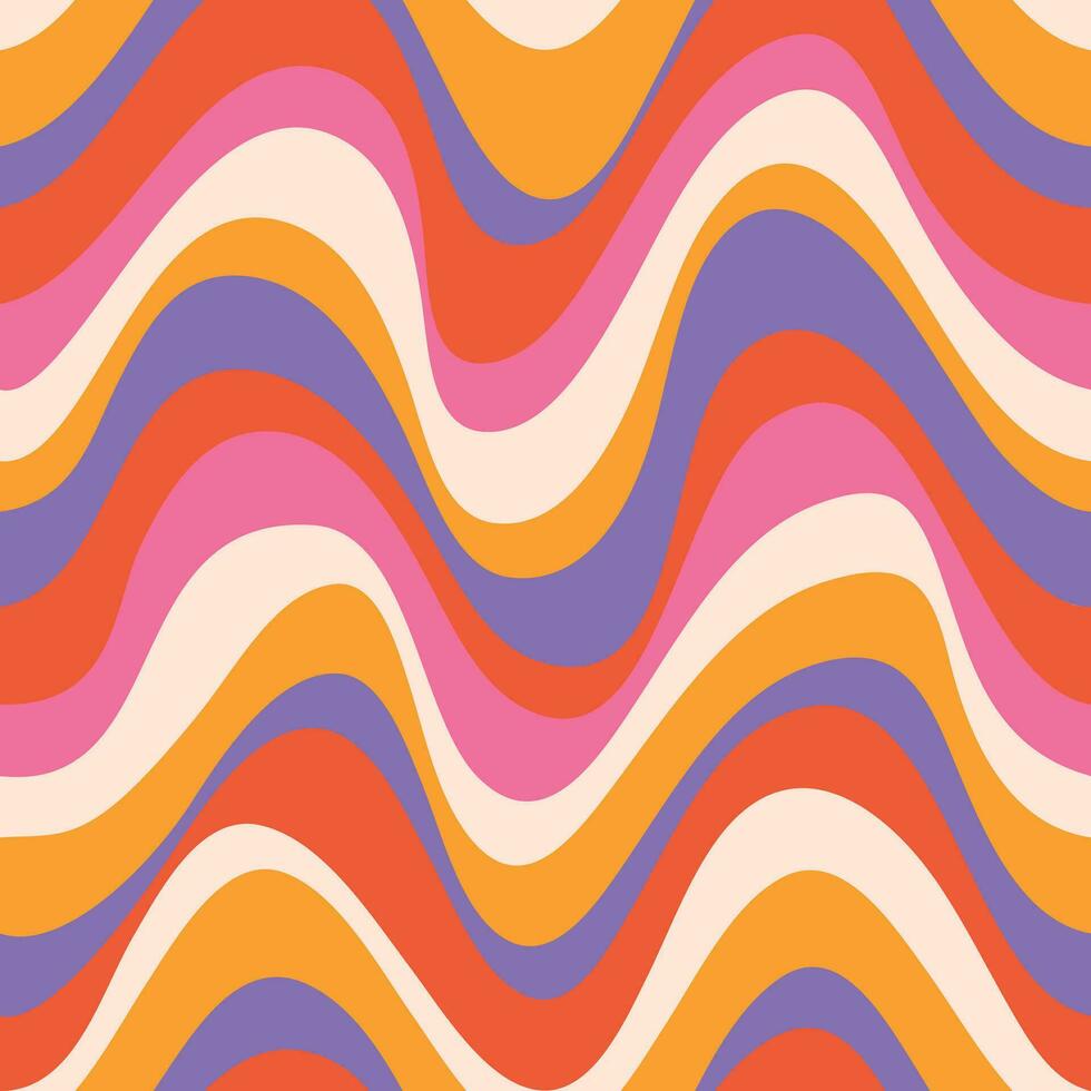 Waves seamless pattern. Waves background. Groovy background. Colorful wallpaper. Retro pattern vector