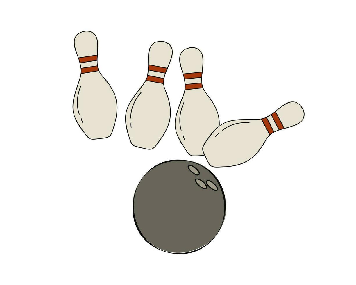 Kegel y bolos pelota. vector