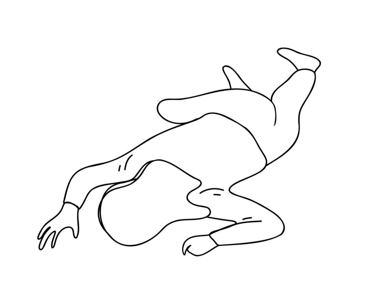 woman lying on the ground. vector