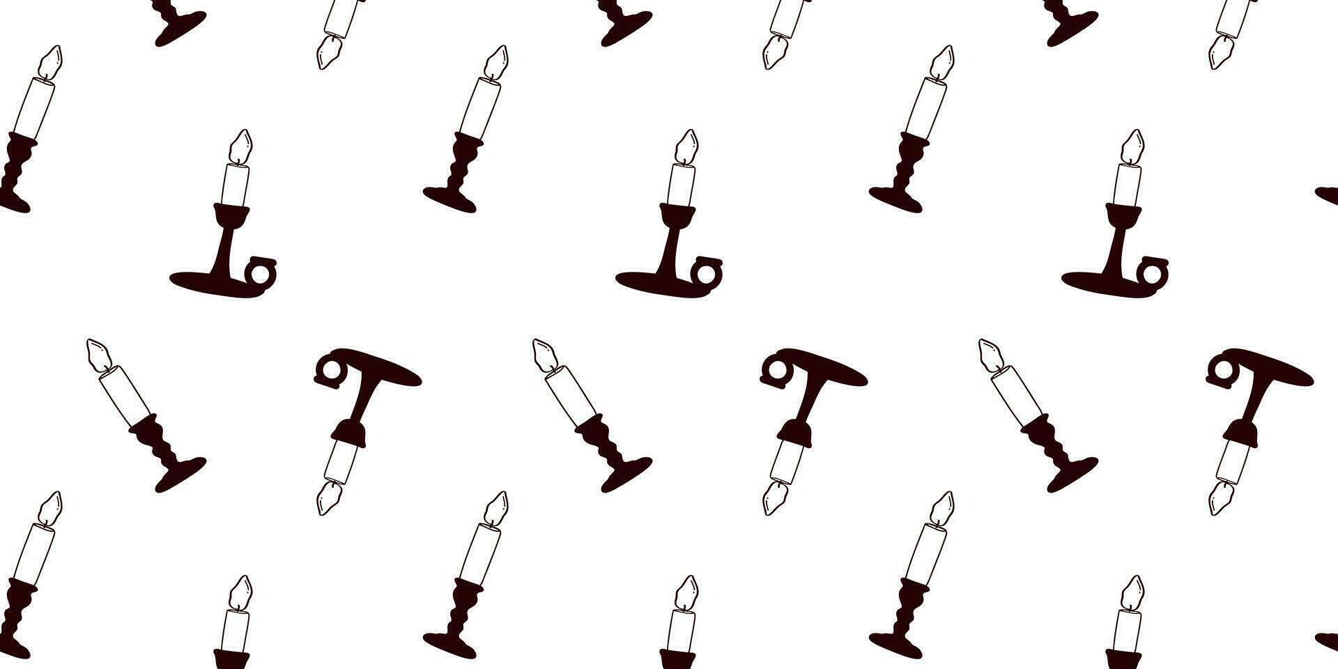 Seamless pattern with a candlestick with a candle. vector