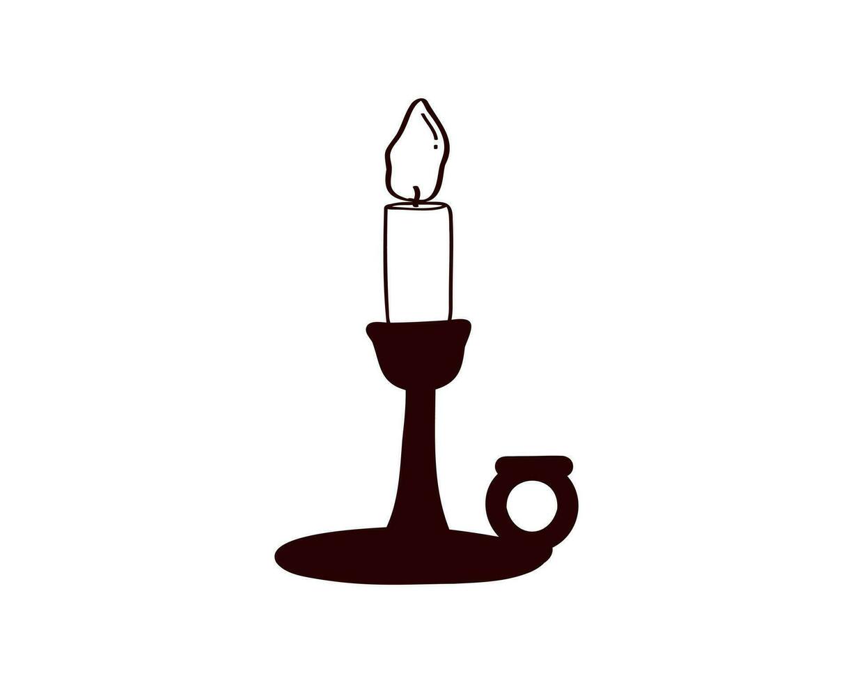 Candle in a candlestick vector