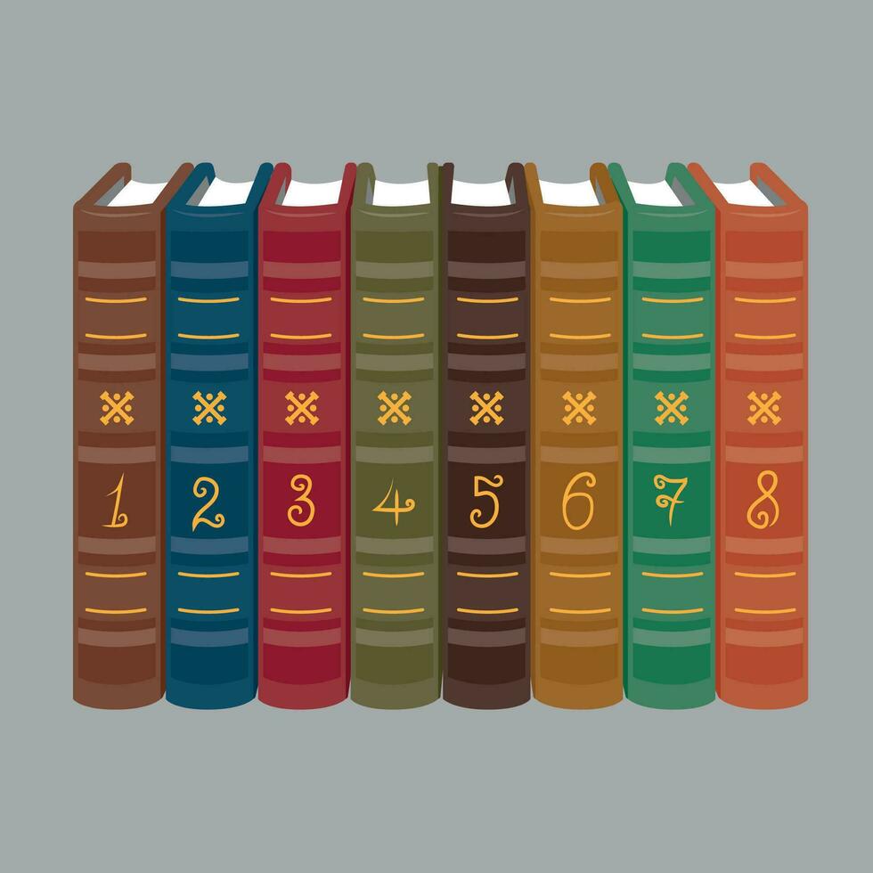 Book set flat illustration vector