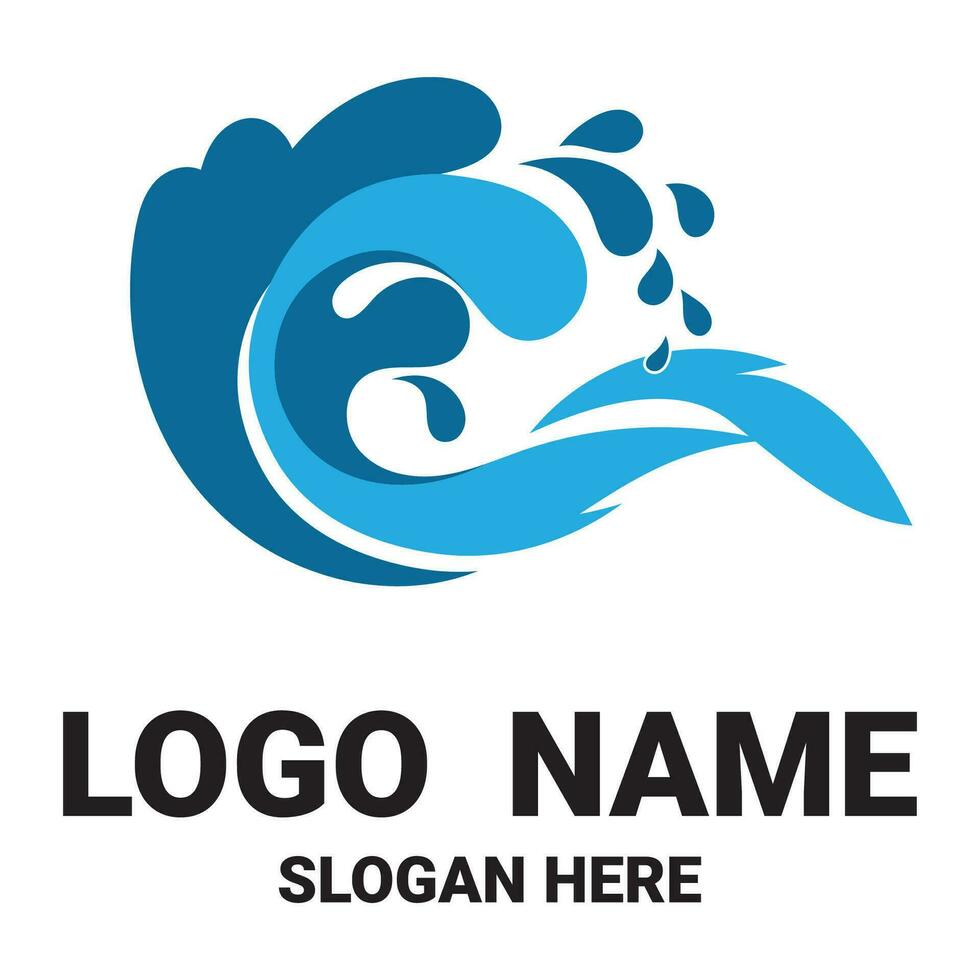 Sea waves icon logo design vector
