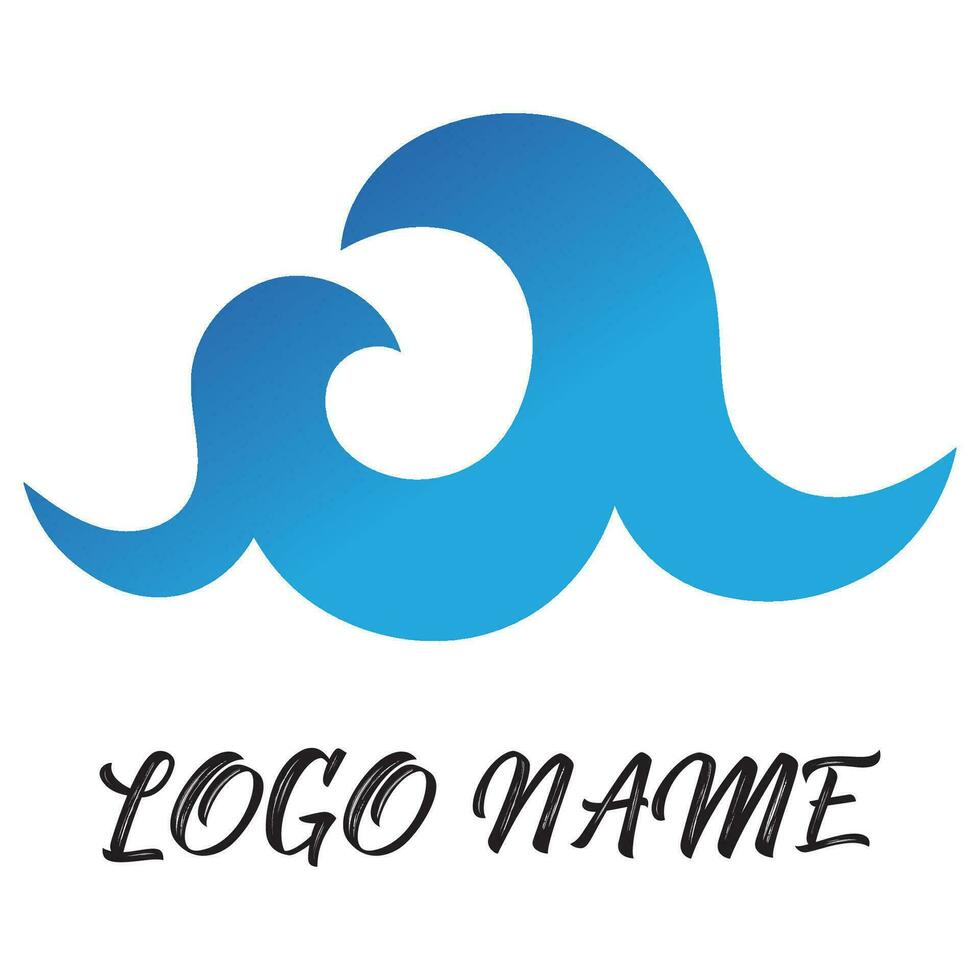 Sea waves icon logo design vector