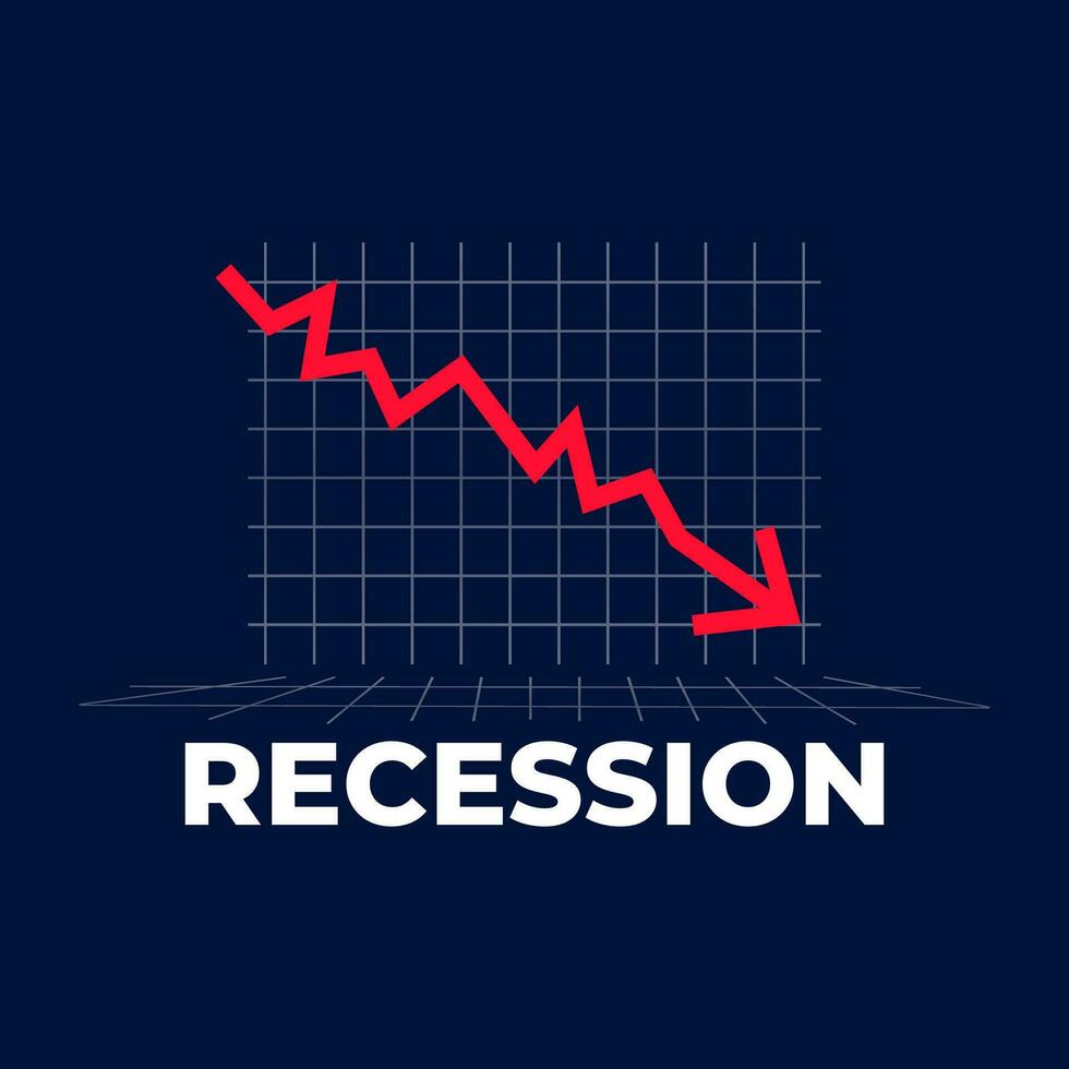 recesión economía crisis malo deuda negocio ilustración bandera modelo diseño vector