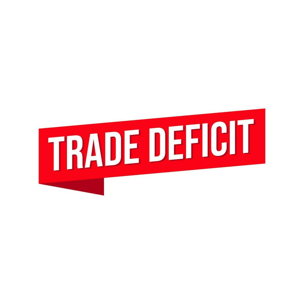 Trade deficit business balance of trade icon label design vector