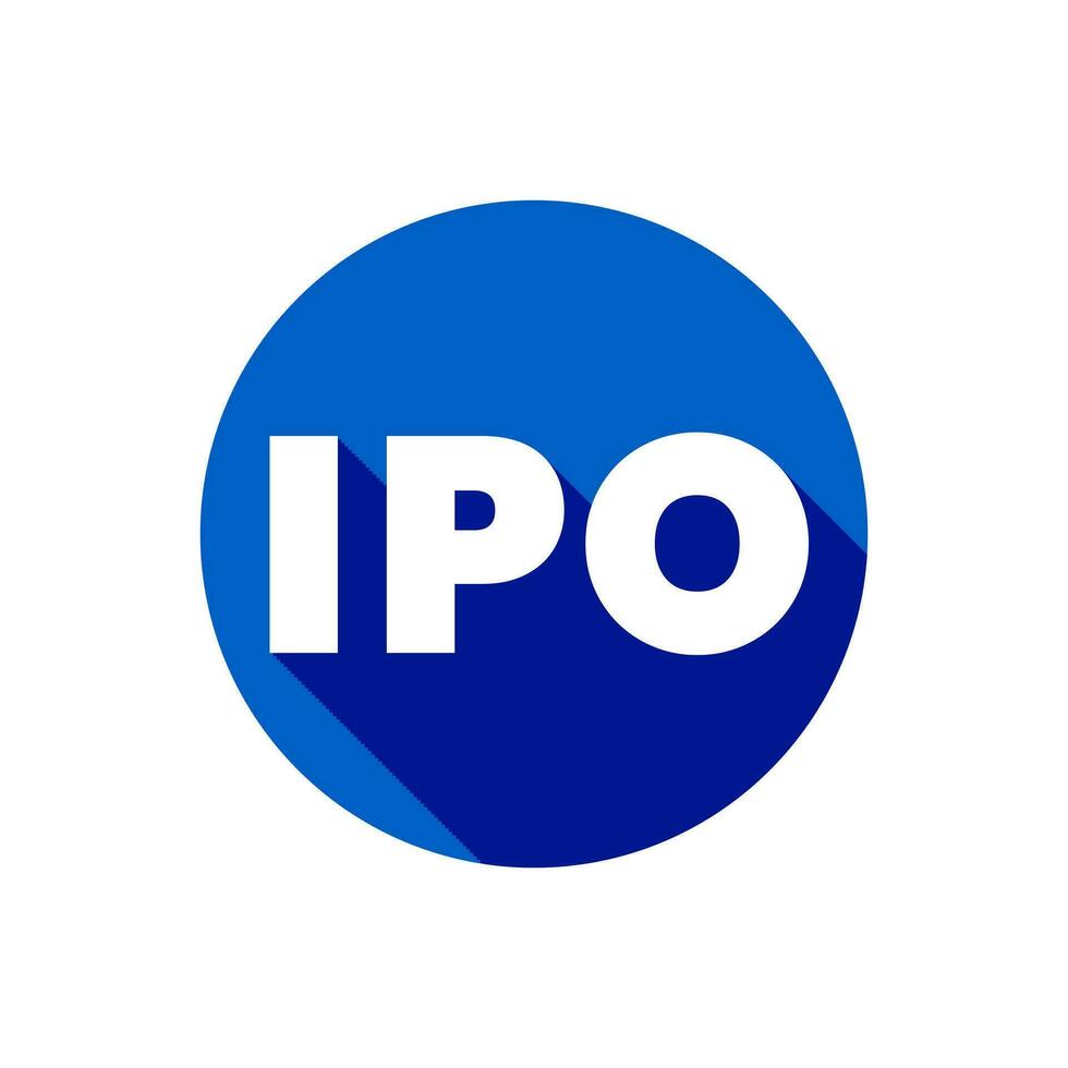 IPO initial public offering stocks company icon label design vector