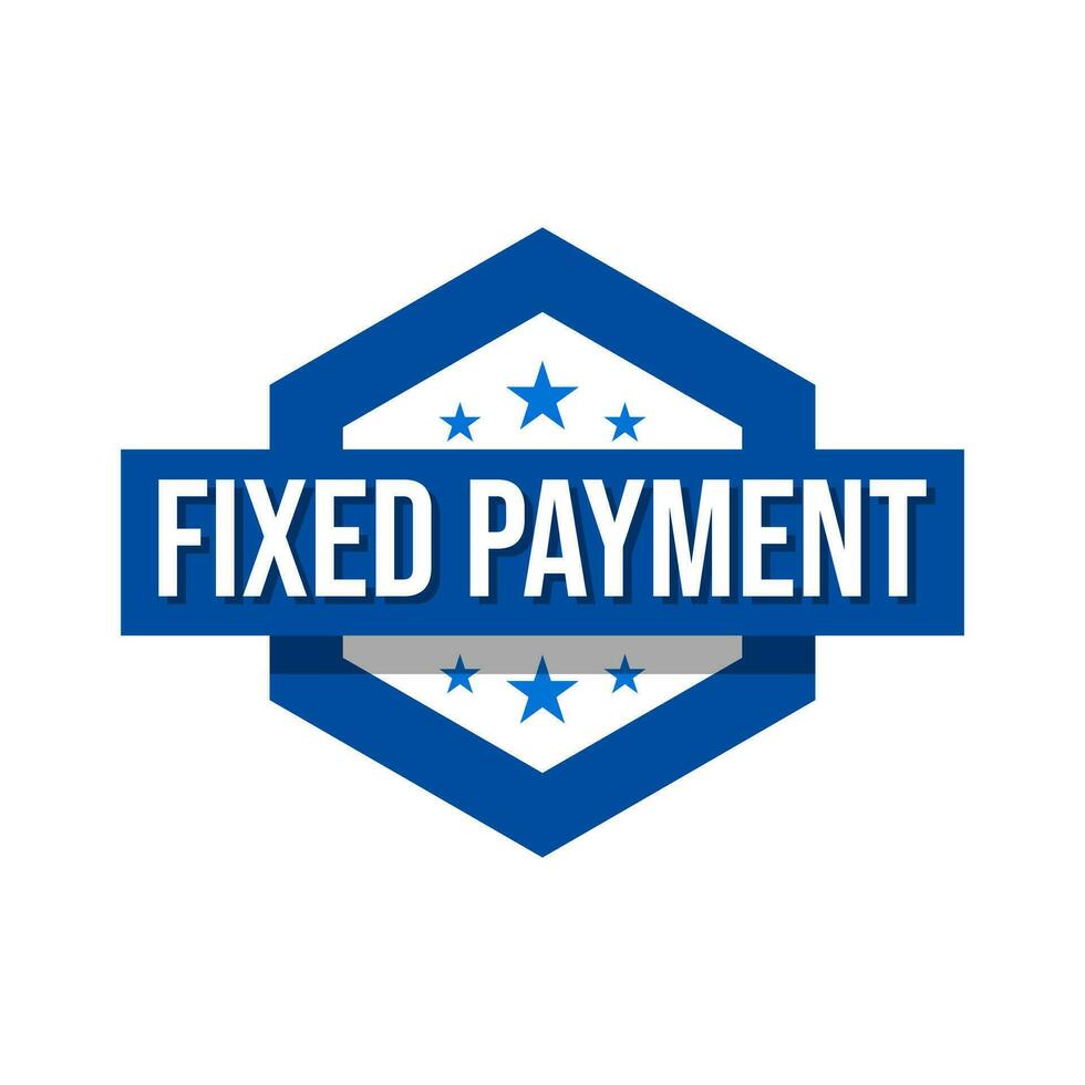 Fixed payment money deposit icon label badge design vector