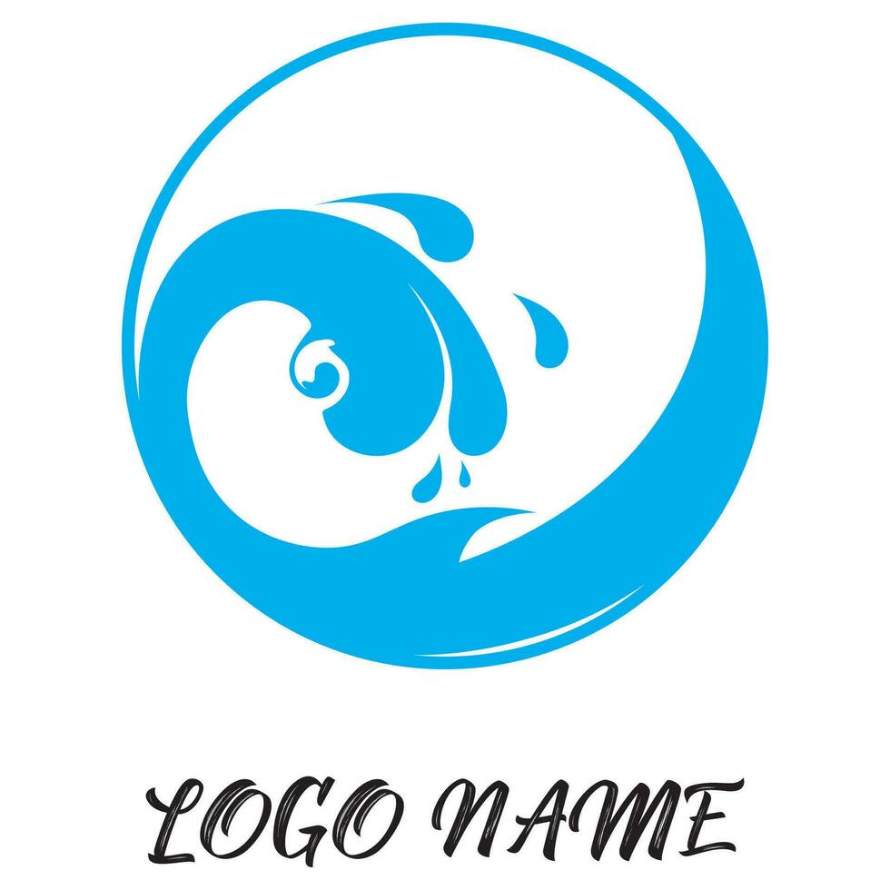 Sea waves icon logo design vector