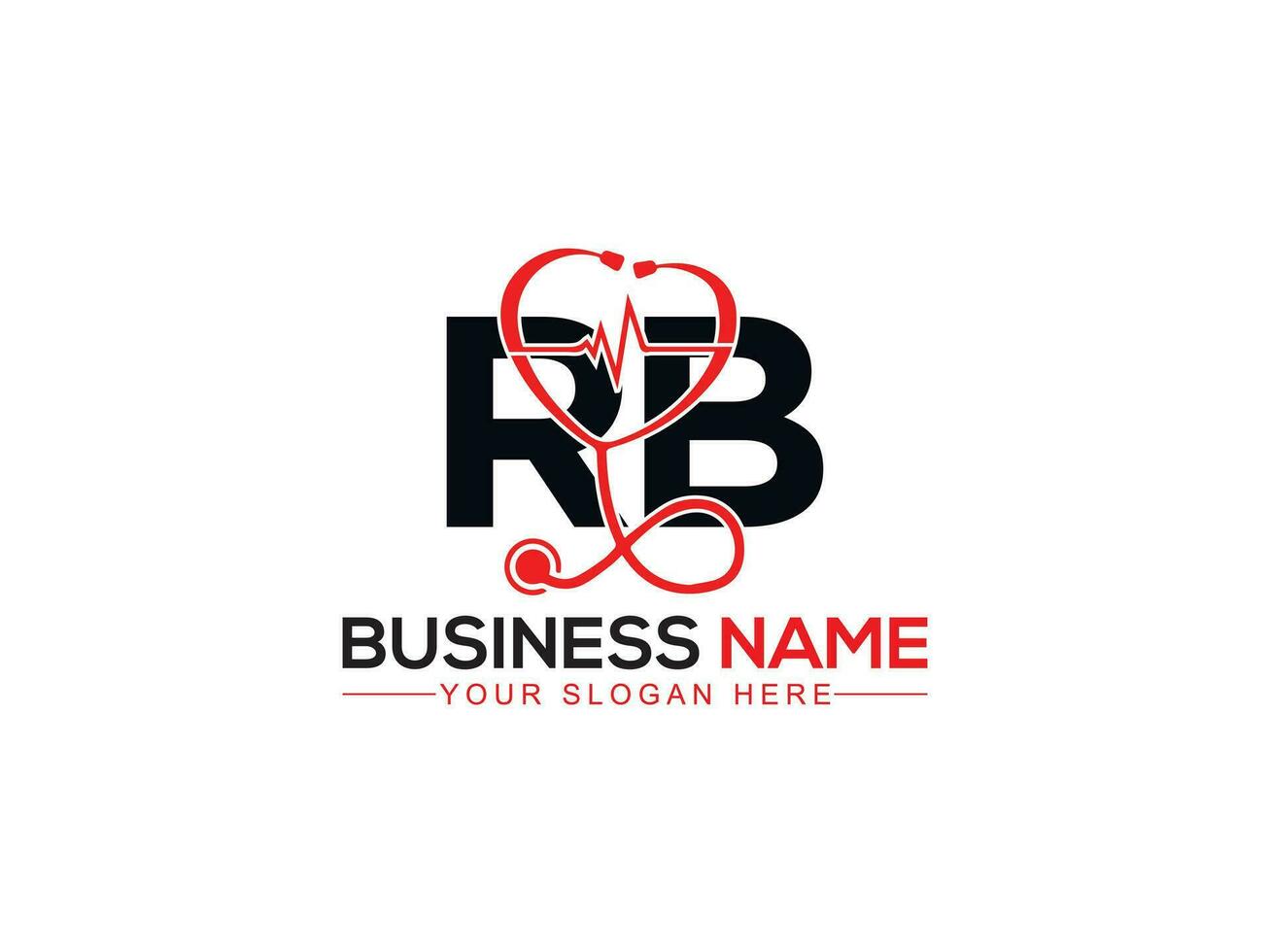 Monogram Diagnostic Rb Logo Icon, Minimalist RB Doctors Logo Letter Design vector