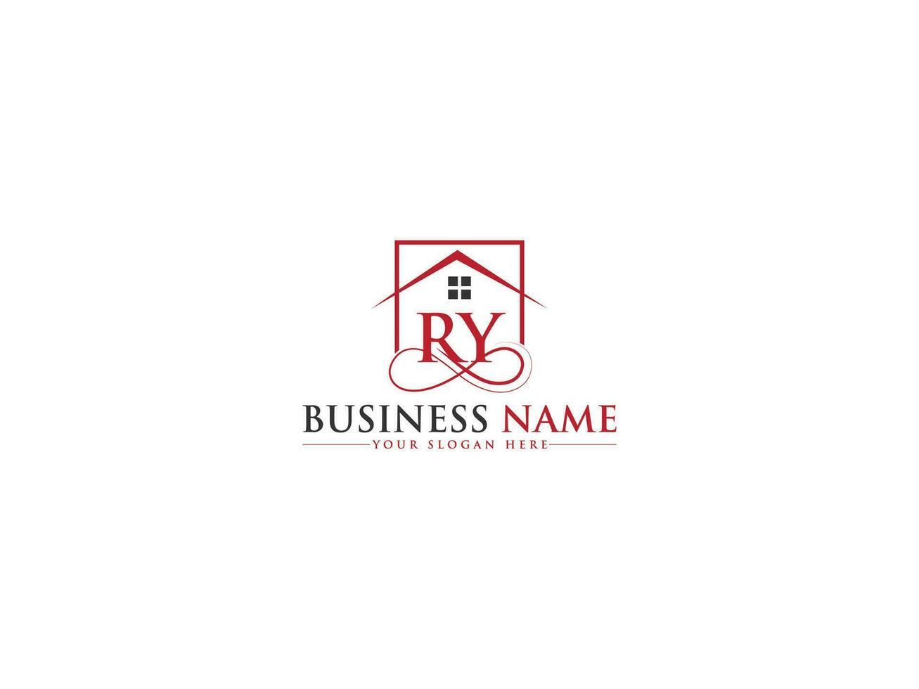 Colorful Home Ry Logo Symbol, Initial Real Estate RY Building Logo Letter Design vector