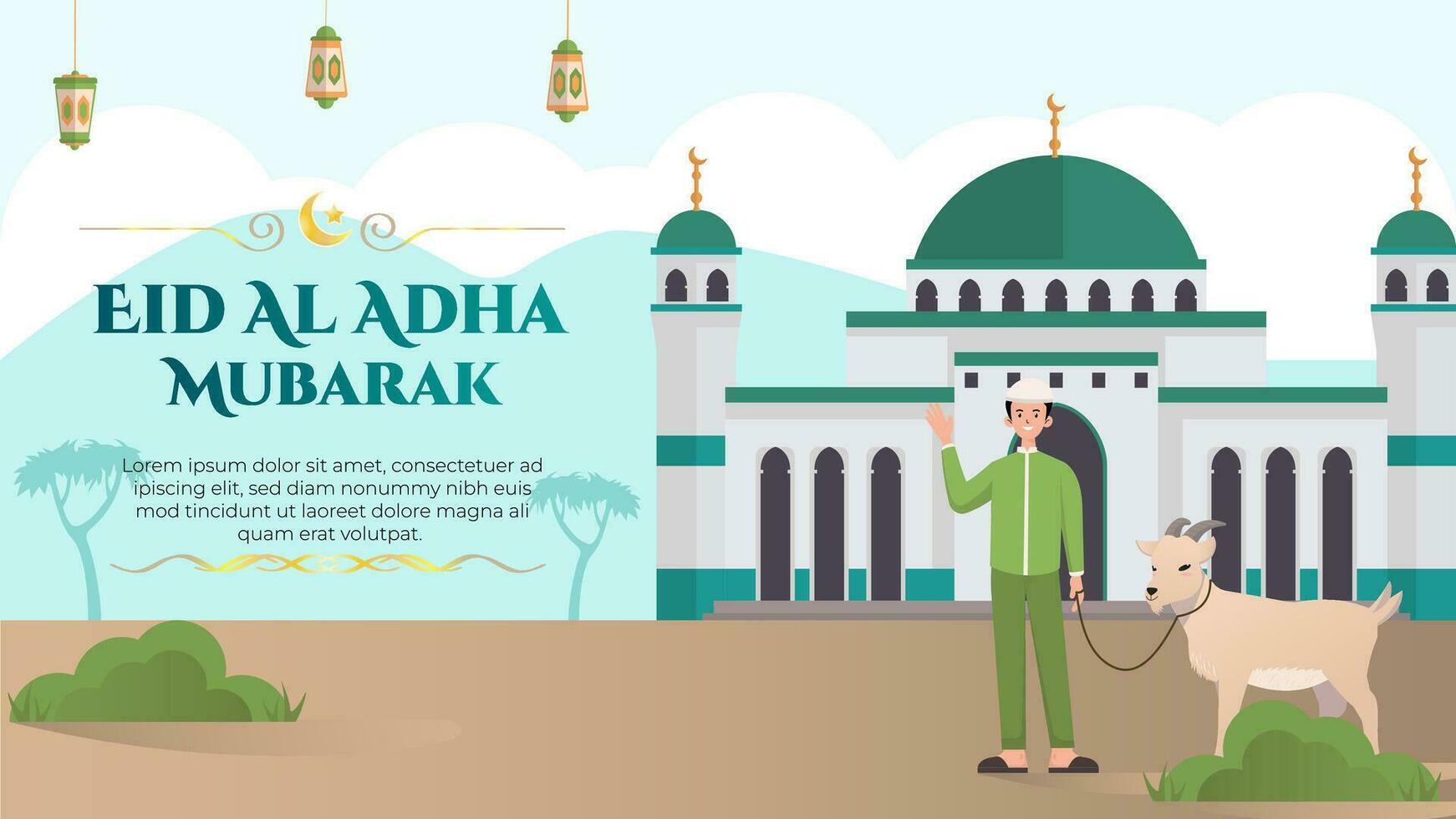 Eid Al Adha Background Banner Fit For Islamic Event vector