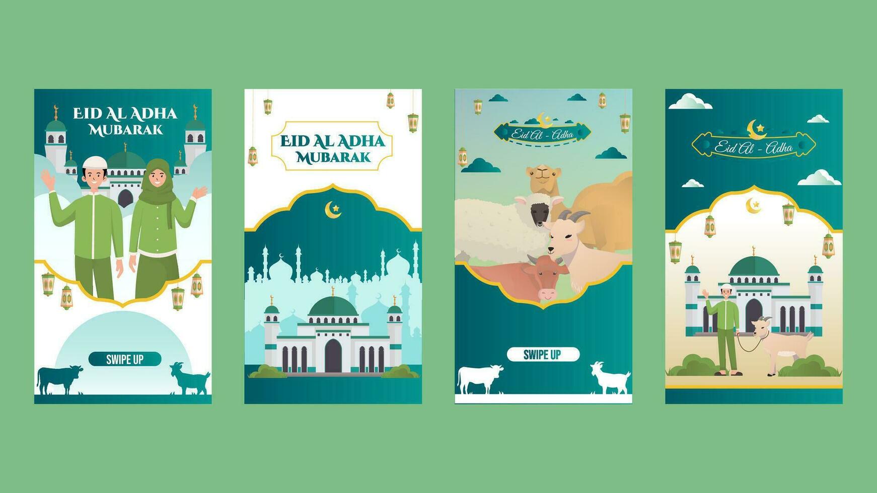 Eid Al Adha Instagram Stories template vector