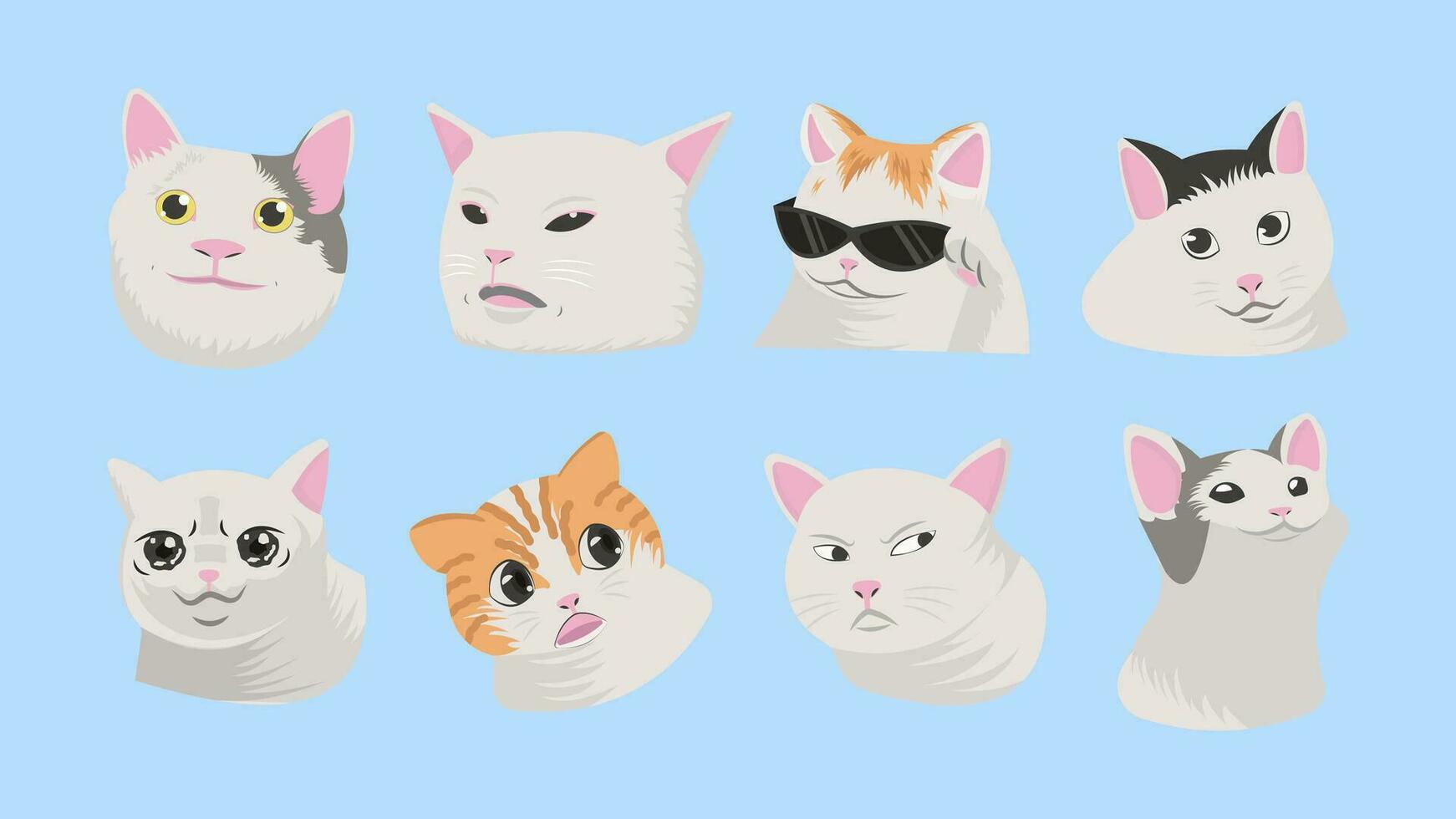 Cat Meme Vector Good For Printed Sticker Or Badge