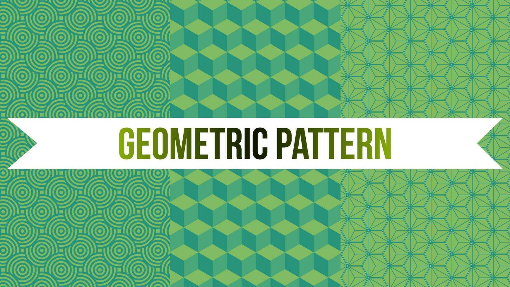 Geometric Pattern Green Theme vector