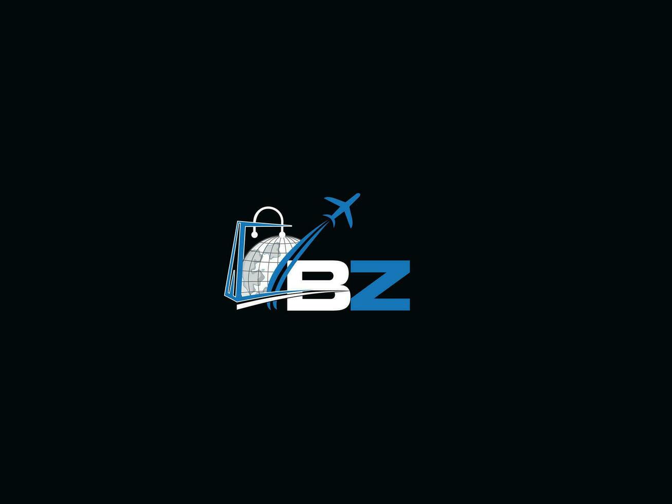 Letter Bz Logo Icon, Initial Minimalist BZ Travel Logo Symbol vector