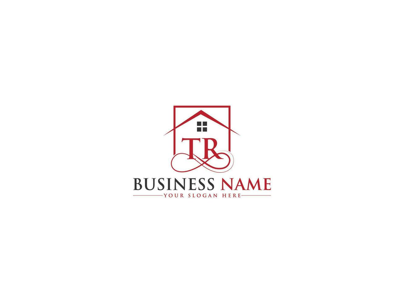 Modern Luxury Tr House Logo, Unique Real Estate TR Logo Icon Vector Stock