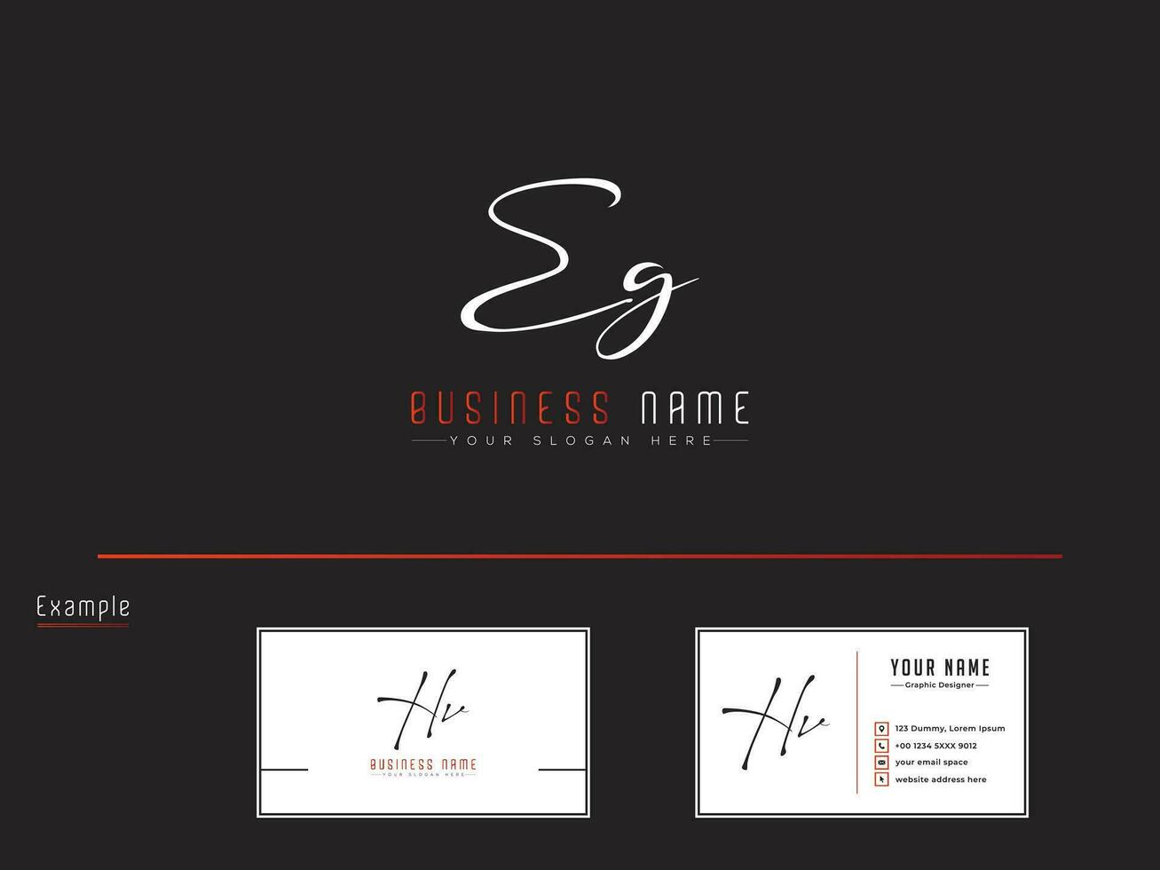 Minimal Signature Eg Logo Letter, Luxury EG Logo Icon Vector Image