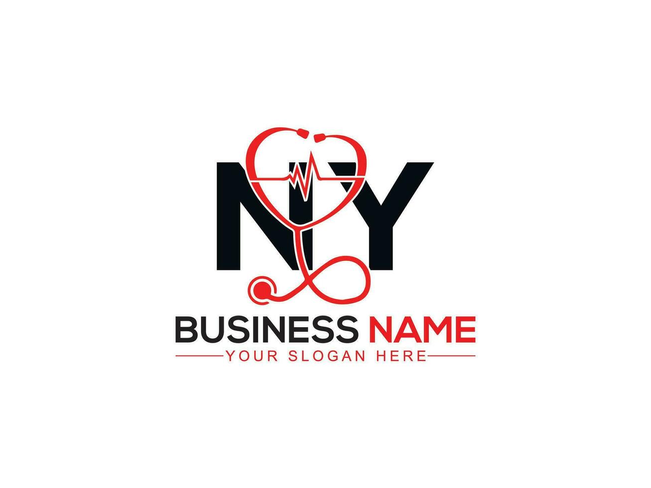 resumen paramédico Nueva York logo icono, moderno médico Nueva York minimalista letra logo vector