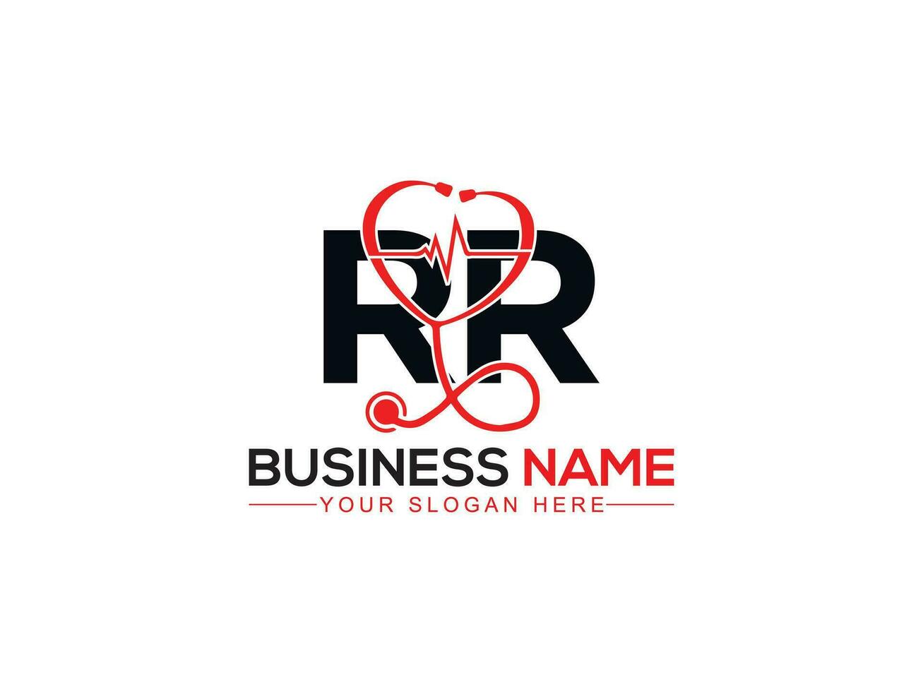 rrr Monogram Diagnostic Rr Logo Icon, Minimalist RR Doctors Logo