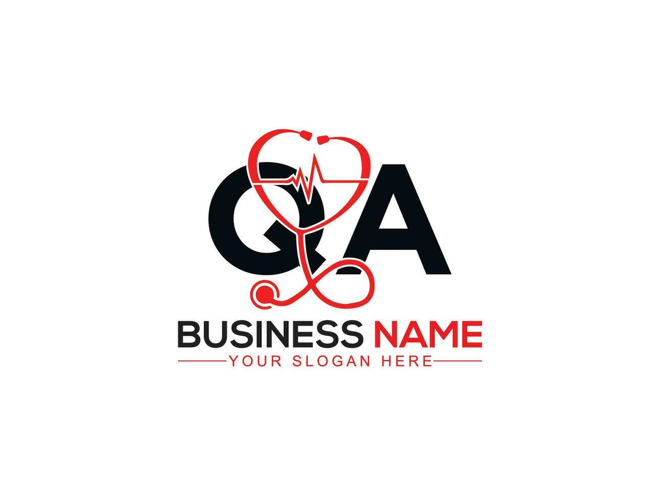 minimalista qa latido del corazón logo, único doctores qa logo icono vector
