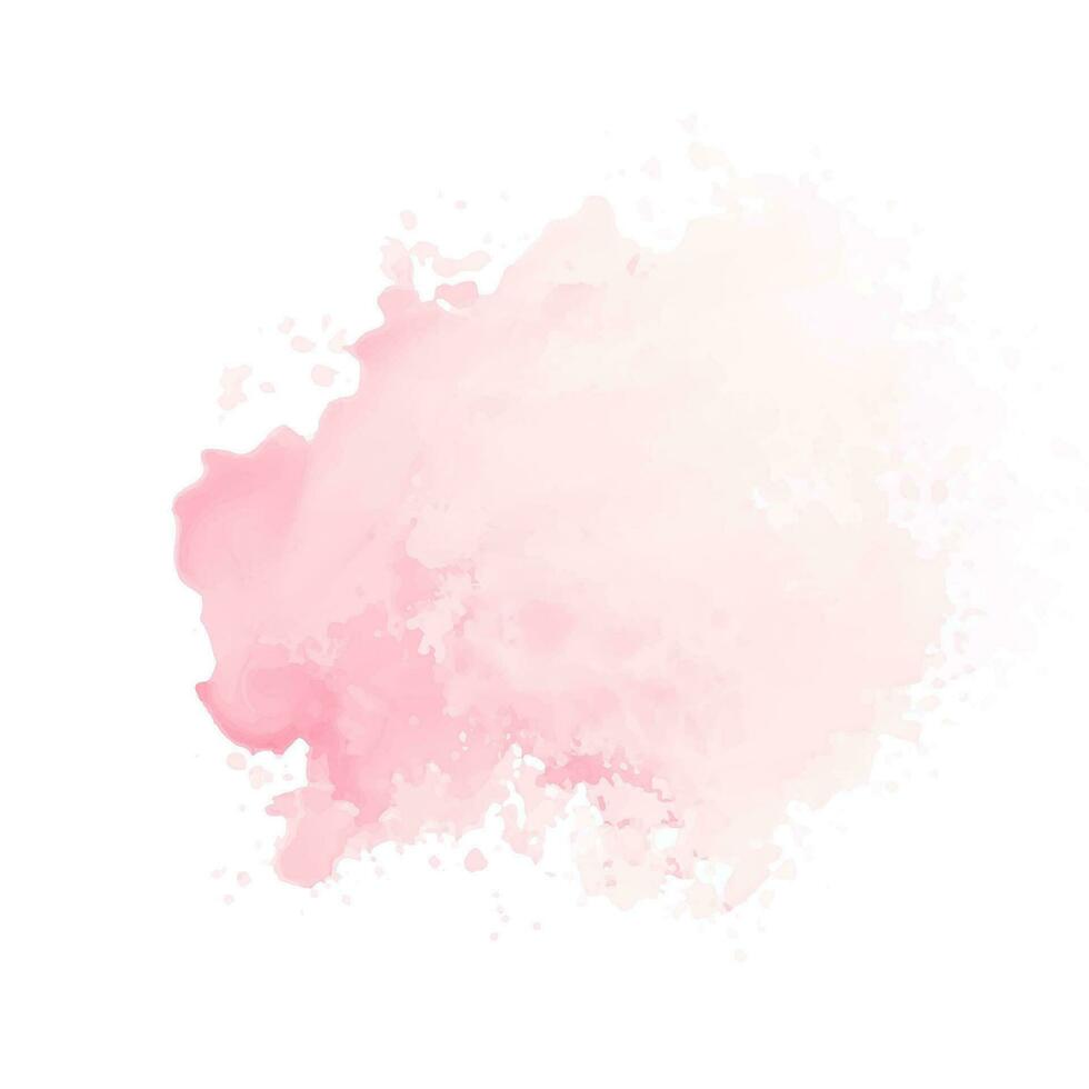 Abstract pink watercolor water splash. Vector watercolour texture in rose color