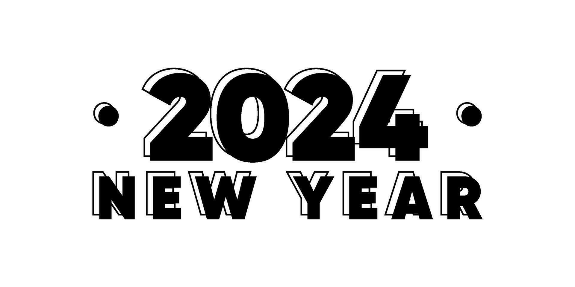 2024 new year logo text design. 2024 number design template. Calendar simple icon vector