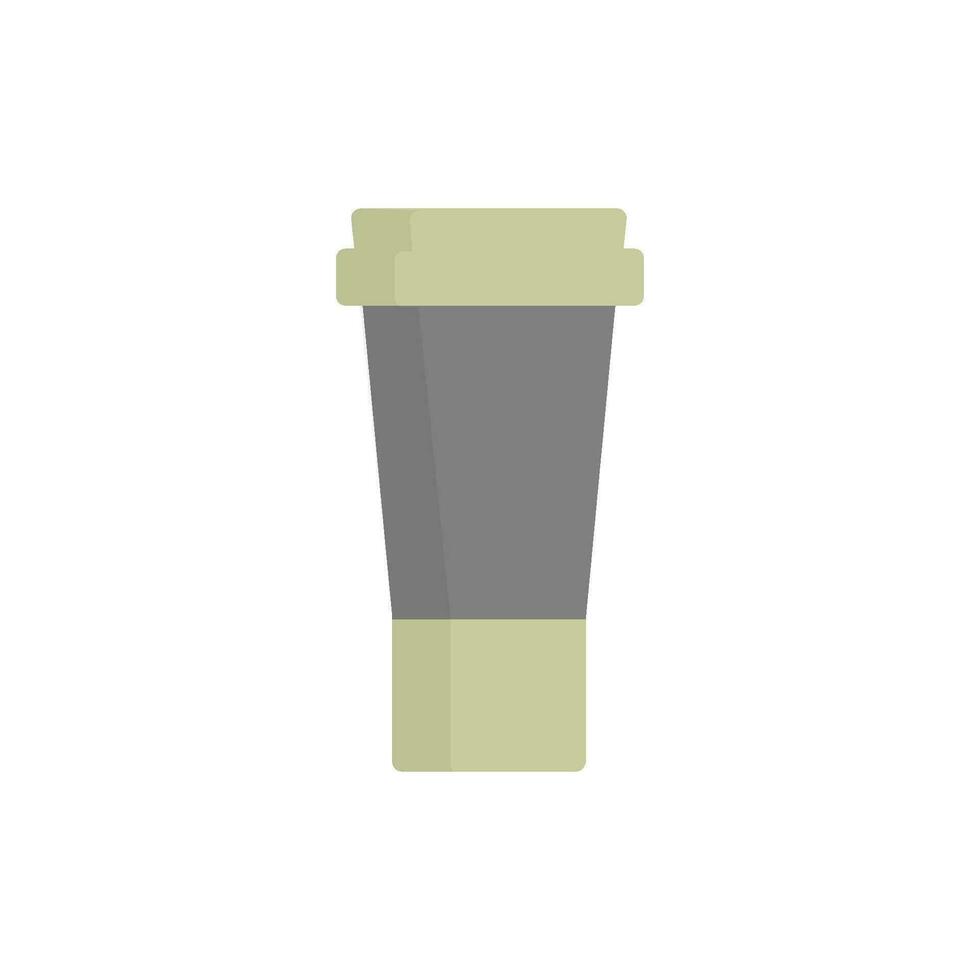 Coffee mug. Flat illustration of a cup for a drink, water. Vector travel mug for tea