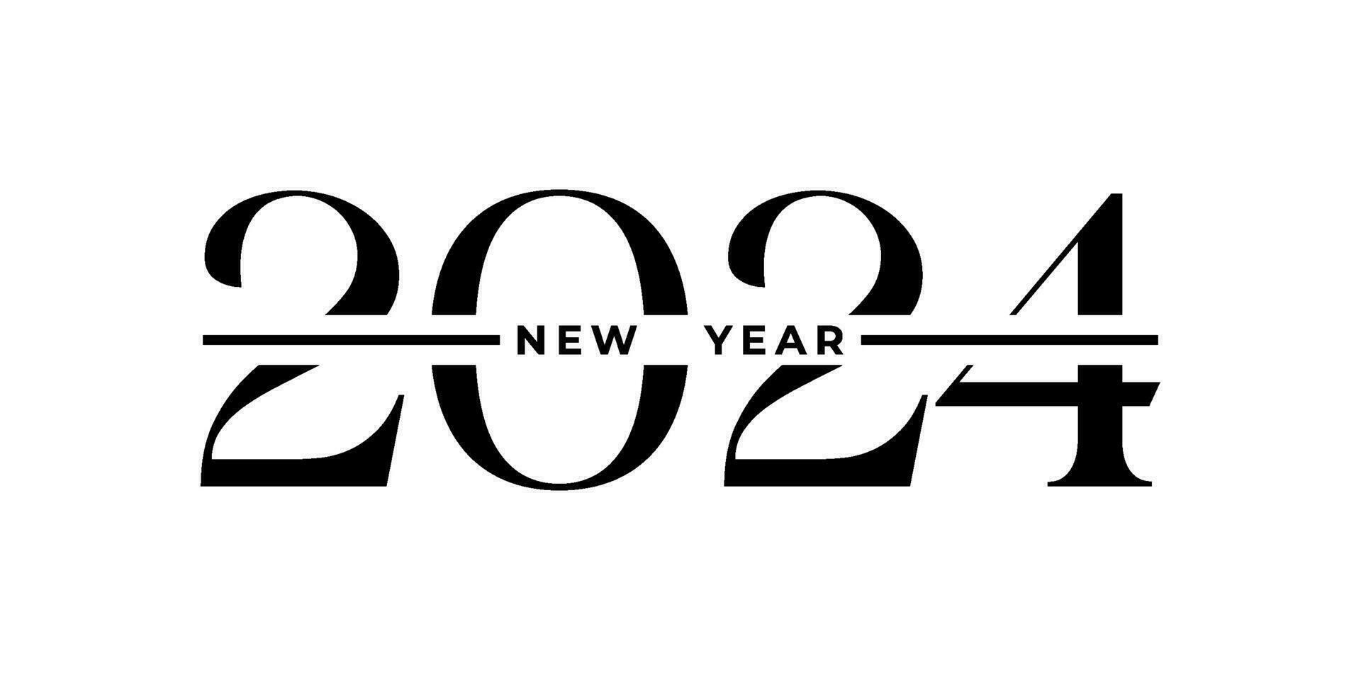 2024 new year logo text design. 2024 number design template. Calendar simple icon vector