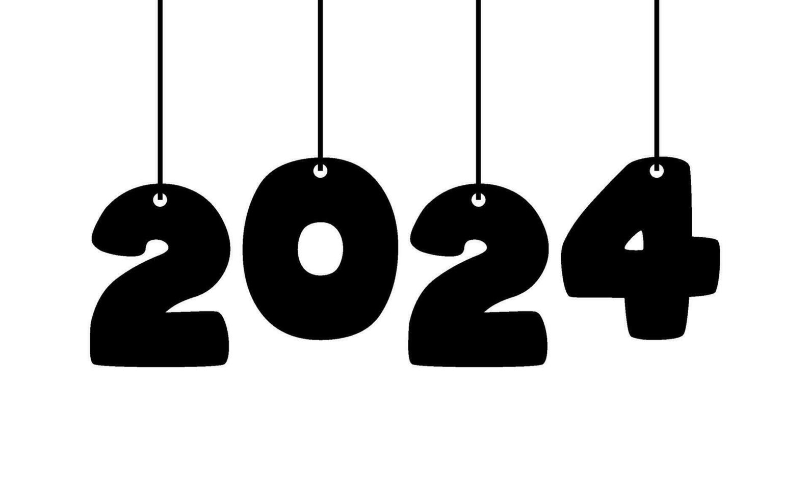 2024 new year logo text design. 2024 number design template. Calendar simple icon vector