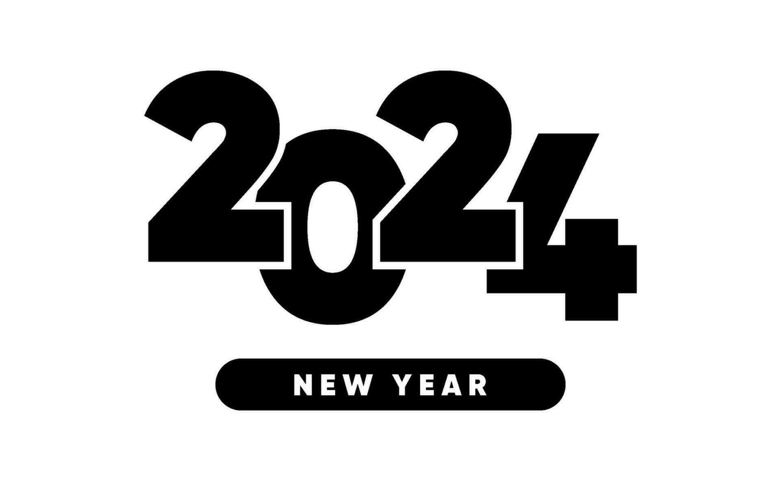 2024 New Year Logo Text Design 2024 Number Design Template Calendar 