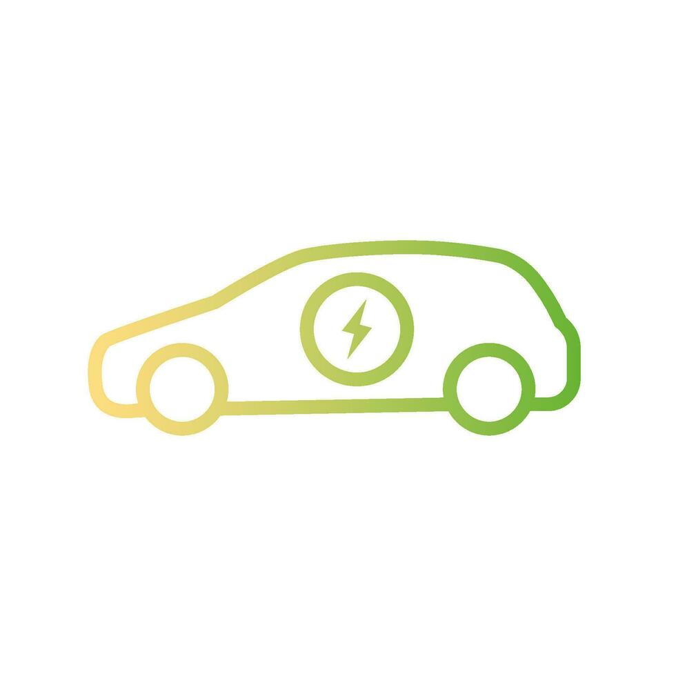 Electric car icon. Hybrid vehicle pictogram. Line electric car vector