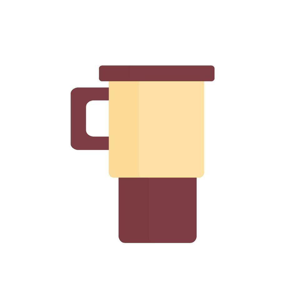 café taza. plano ilustración de un taza para un beber, agua. vector viaje jarra para té