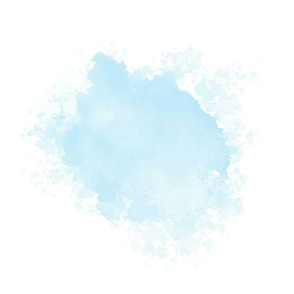 Abstract pattern with blue watercolor cloud. Cyan watercolour water brash splash texture vector