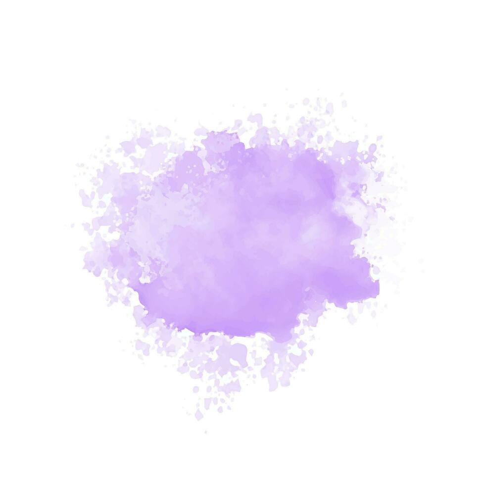 Abstract purple watercolor water splash. Vector watercolour texture in violet color