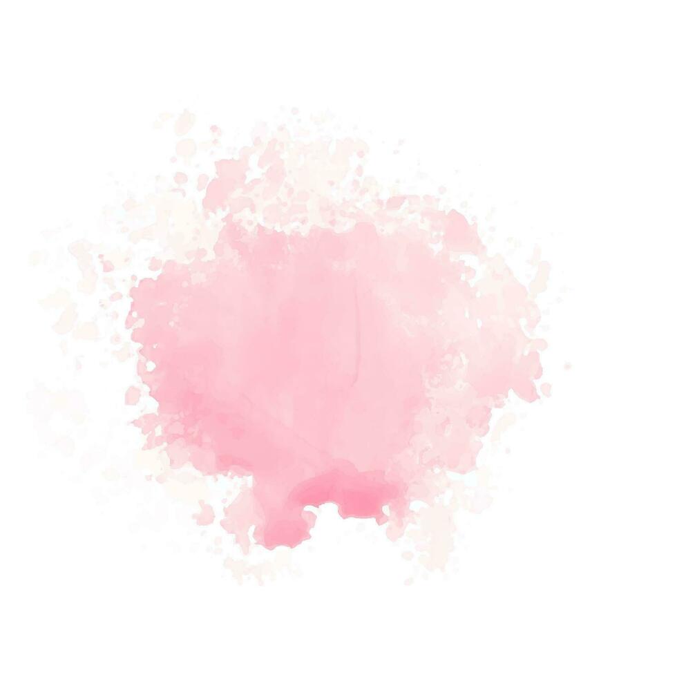 Abstract pink watercolor water splash. Vector watercolour texture in rose color