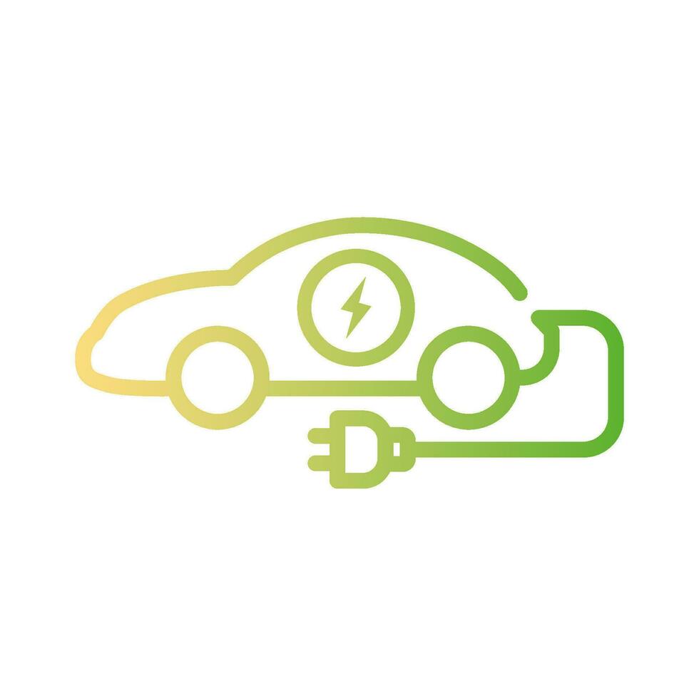 Electric car icon. Hybrid vehicle pictogram. Line electric car vector