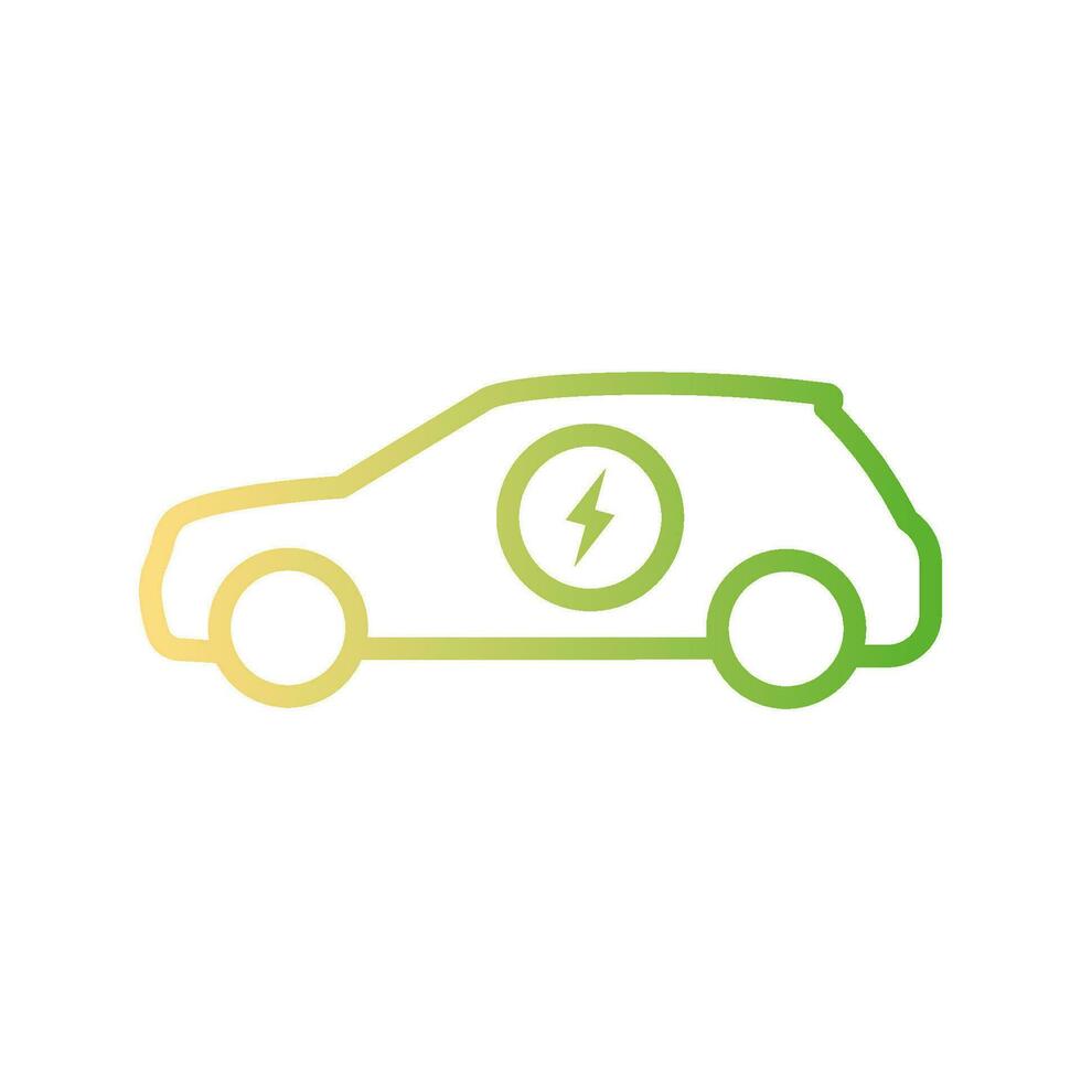 Electric car icon. Hybrid vehicle pictogram. Line electric car vector