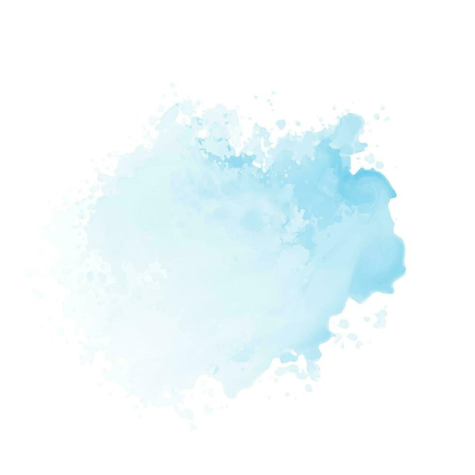 Abstract pattern with blue watercolor cloud. Cyan watercolour water brash splash texture vector