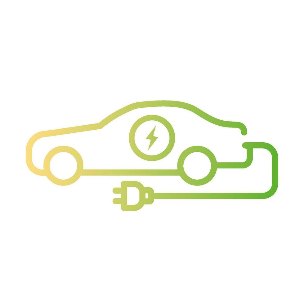 Electric car icon. Hybrid vehicle pictogram. Line electric car vector