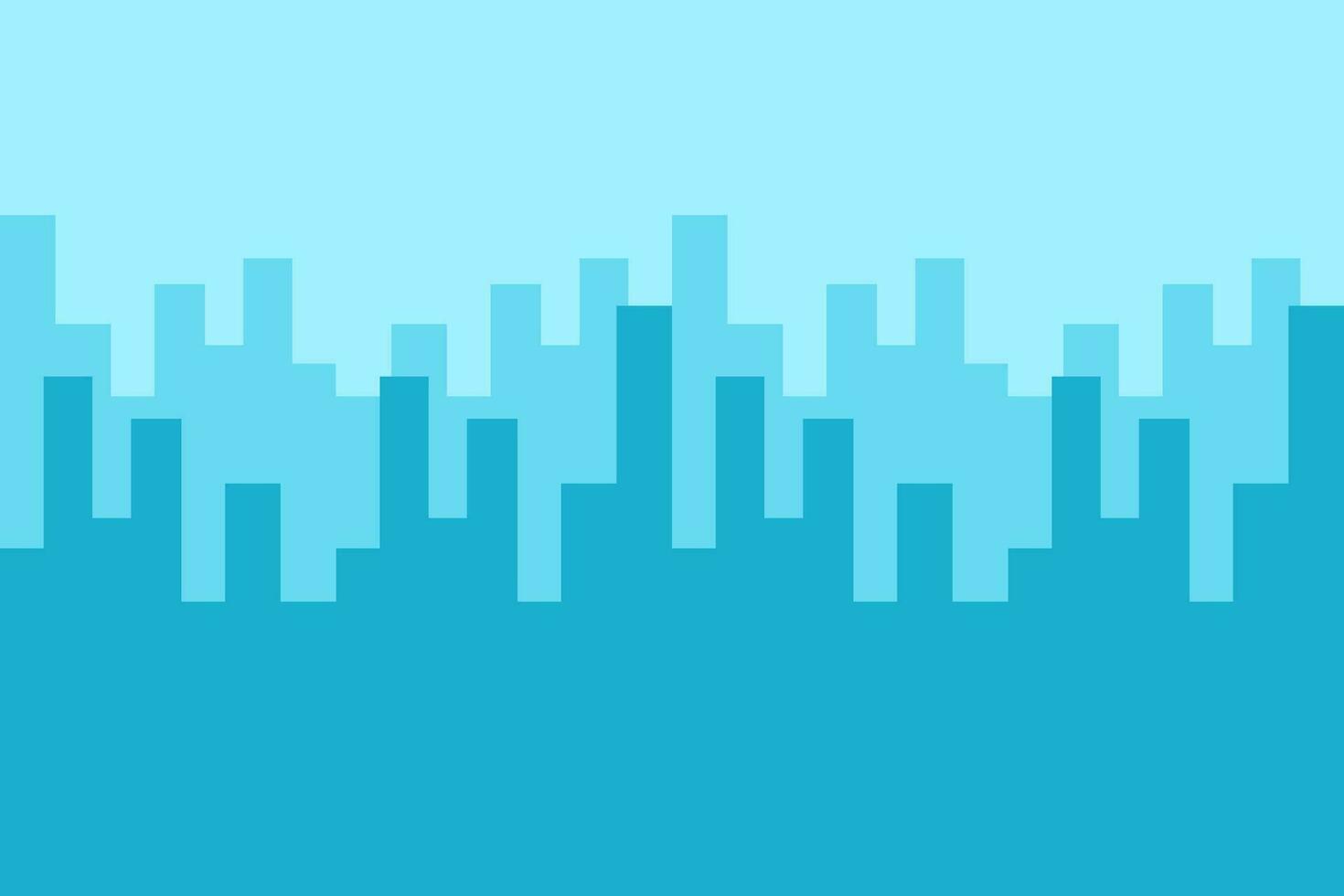 The background of multi storey buildings in a simple cubic style. Abstract silhouette of a big city in a blue monochrome palette. vector