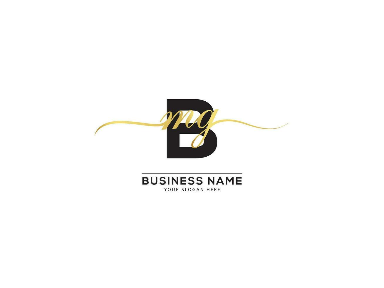 Golden Signature BMG Letter Logo For You vector