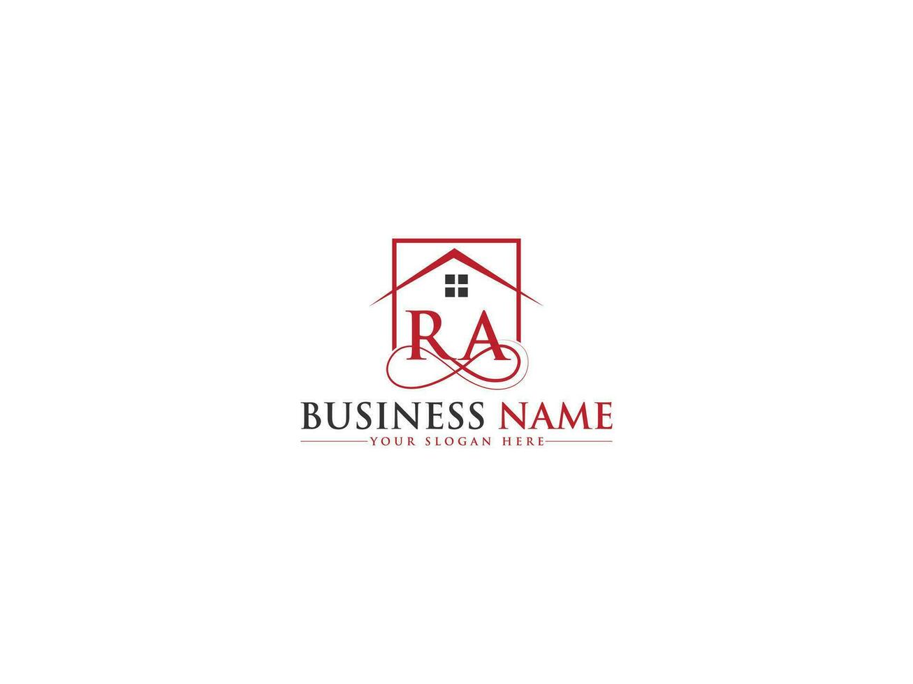 Colorful Home Ra Logo Symbol, Initial Real Estate RA Building Logo Letter Design vector