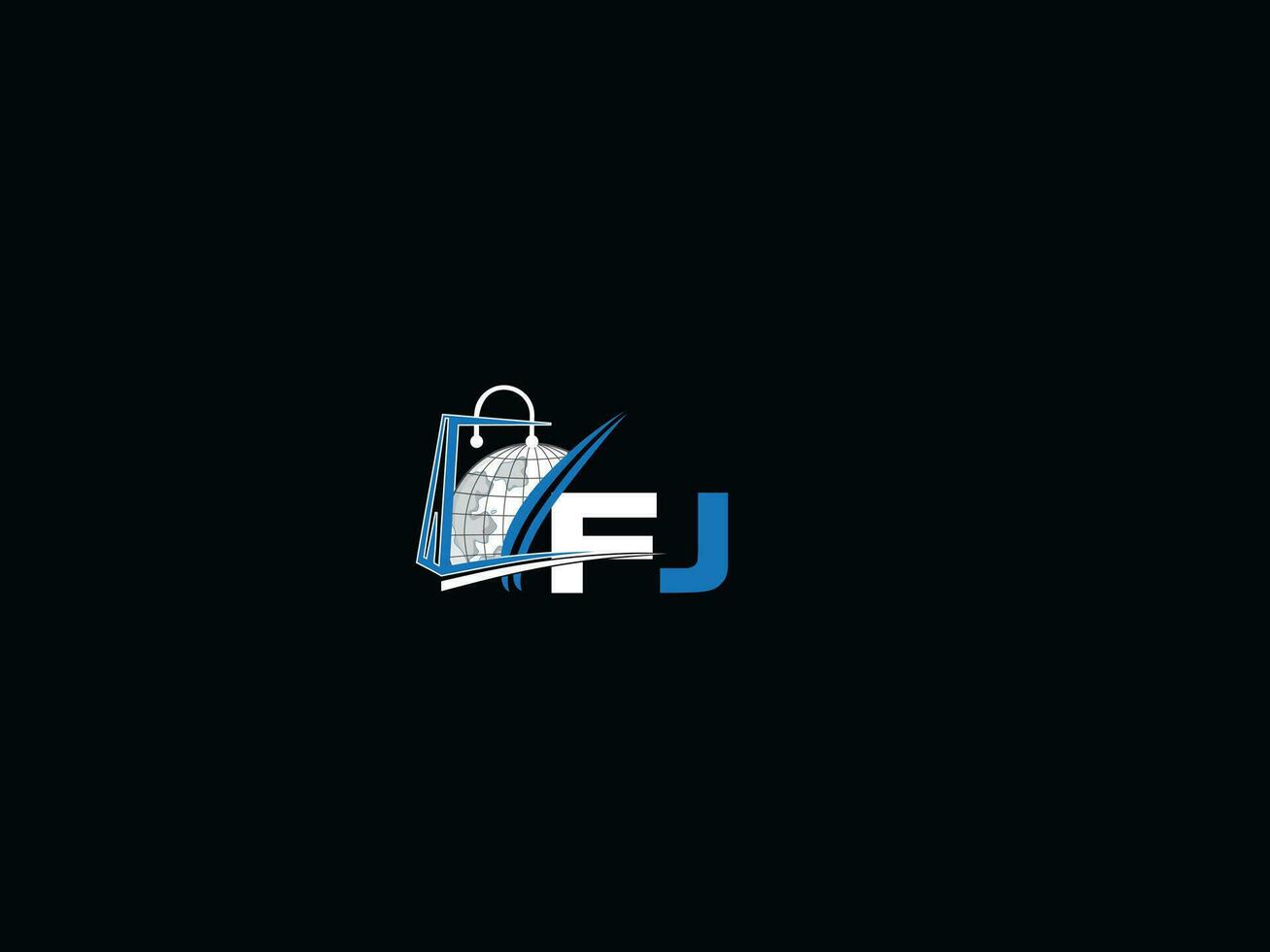 Modern Fj Logo Icon, Colorful FJ Traveling Logo Template vector