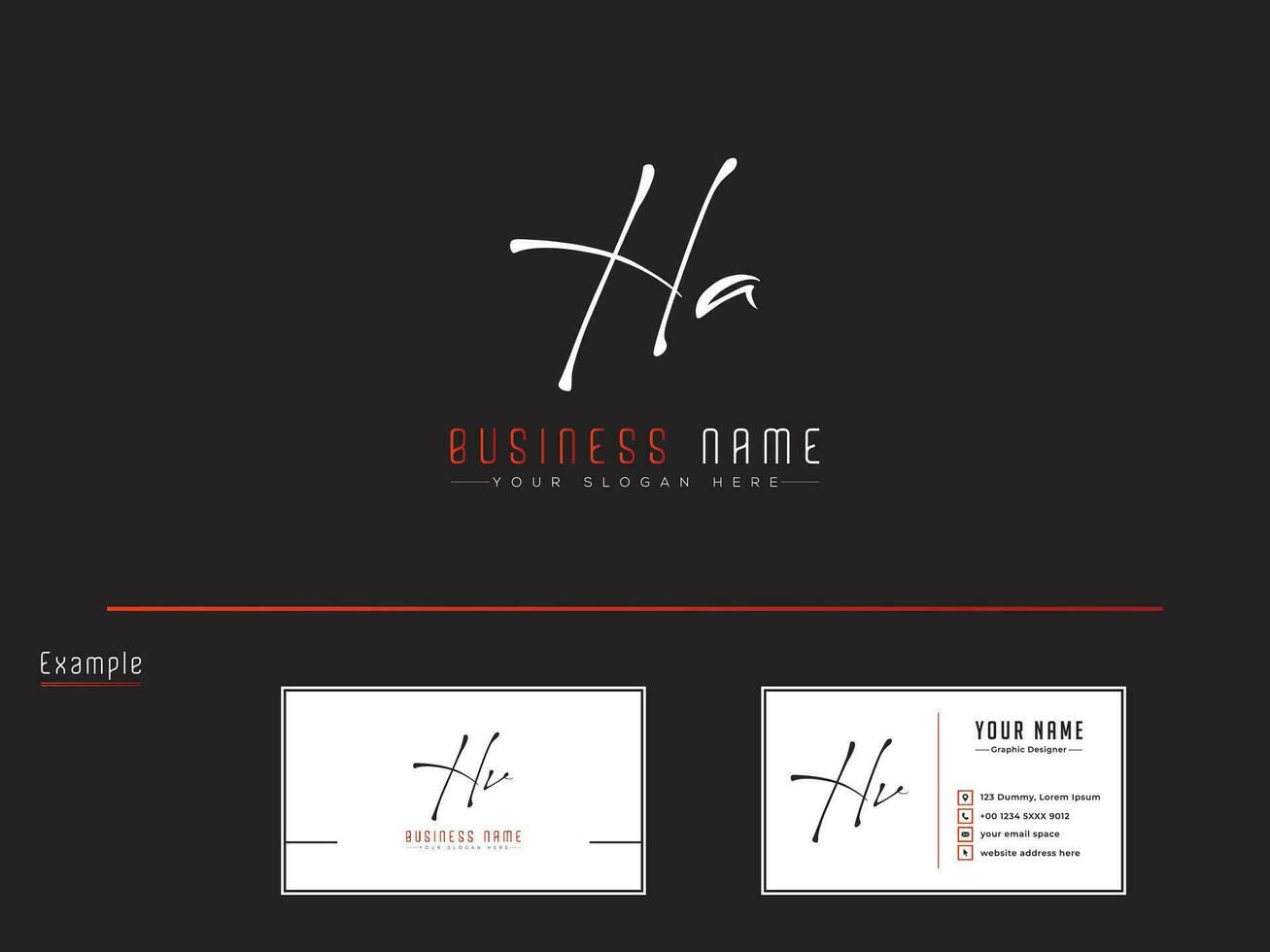 Initials Ha Signature Logo, Typography Luxury HA Logo Icon Vector
