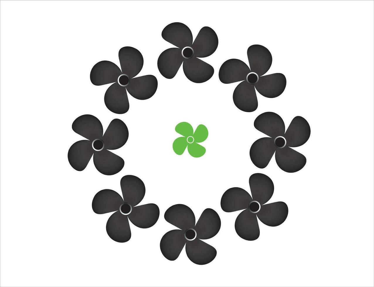 Propeller screw industrial ventilation cooling fan icons vector