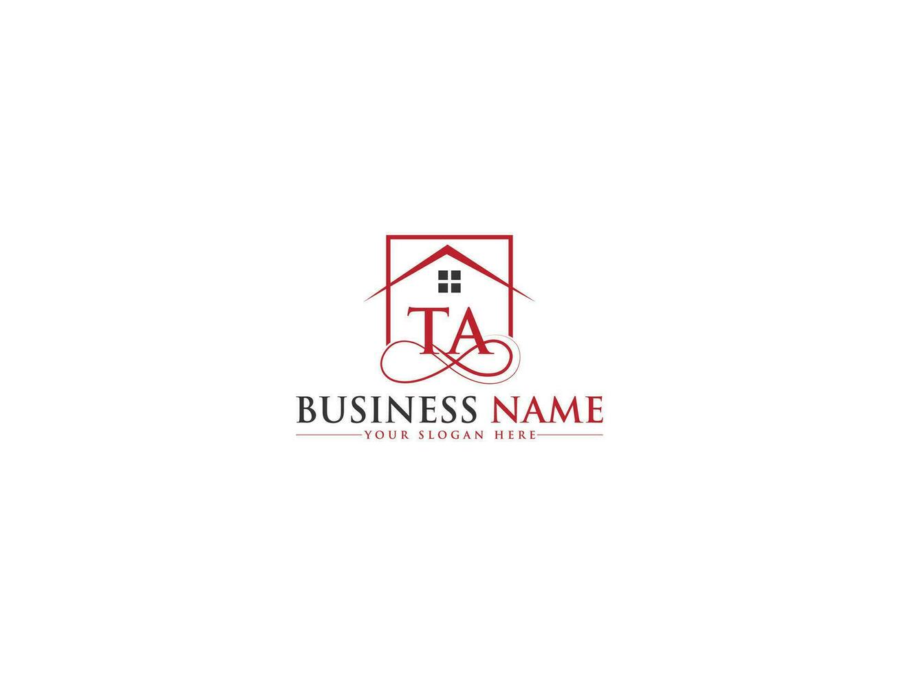 Modern Luxury Ta House Logo, Unique Real Estate TA Logo Icon Vector Stock