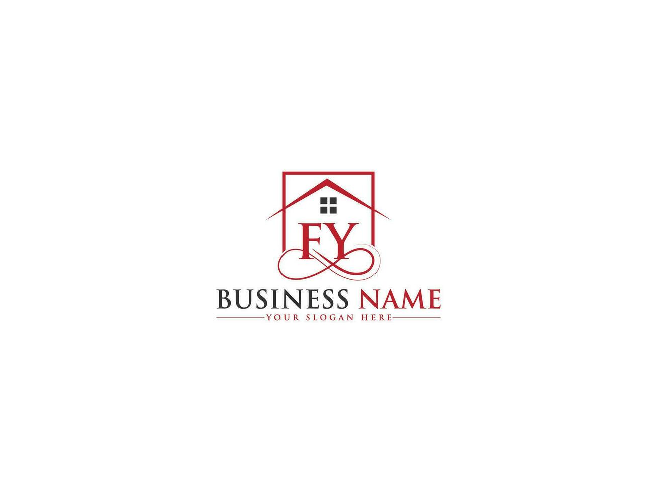 Monogram Building Fy Logo Icon, Initial Letters fy Real Estate Logo Vector