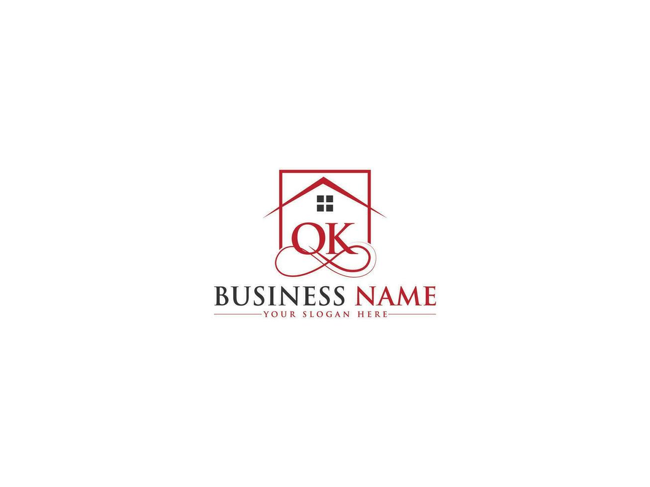 Initials Building Ok Logo Image, Luxury House OK Real Estate Logo Letter vector