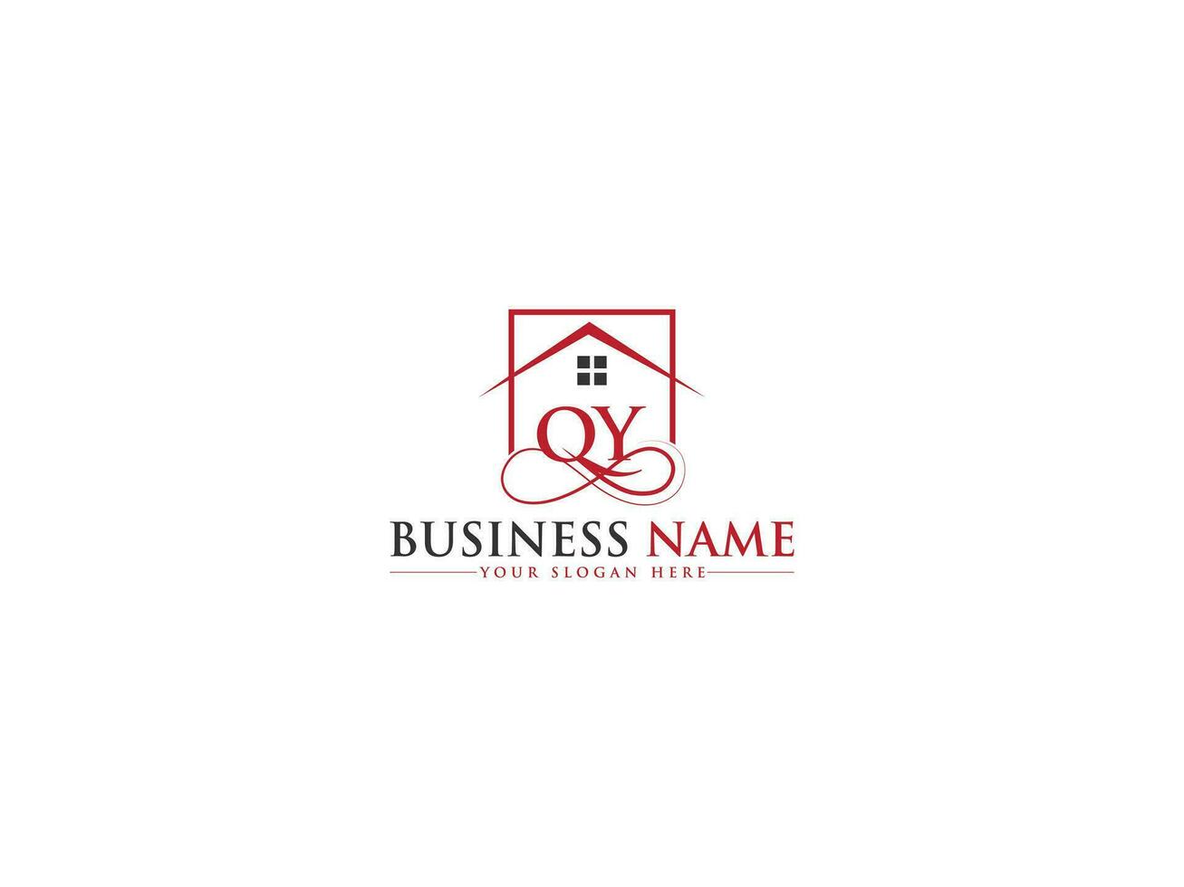 Luxury House Qy Logo Letter, Creative Building QY Real Estate Logo Vector